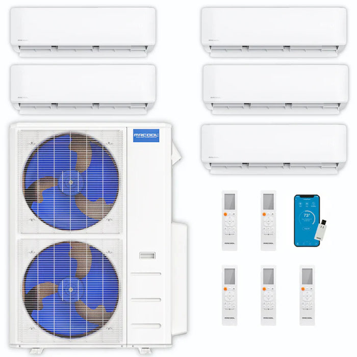 MRCOOL DIY Mini Split - 54,000 BTU 5 Zone Ductless Air Conditioner and Heat Pump, DIY-B-548HP0909090918