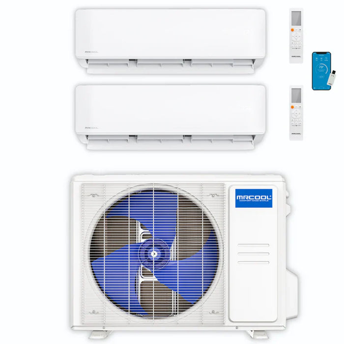 MRCOOL DIY Mini Split - 30,000 BTU 2 Zone Ductless Air Conditioner and Heat Pump, DIY-B-227HP1218